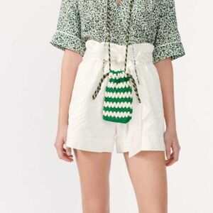 Baum Und Pferdgarten White A-Line Mini Skirt Short with Tie Front. Size 36(S)